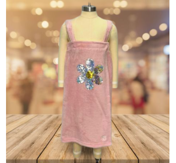 Women Bath/Shower Wrap Towel Dress Pink